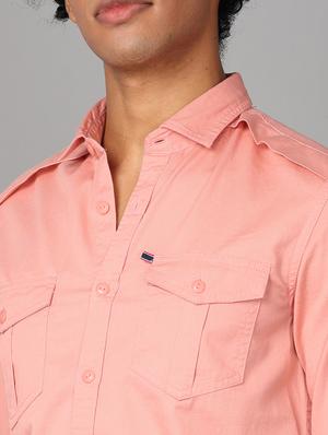 pink solid casual shirt - 17976061 - Standard Image - 5