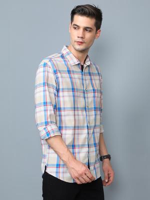 off white checkered casual shirt - 17976085 - Standard Image - 2
