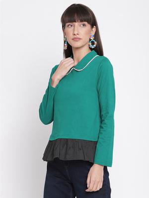 v-neck color block top - 17976104 - Standard Image - 2