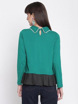 v-neck color block top - 17976104 - Standard Image - 3