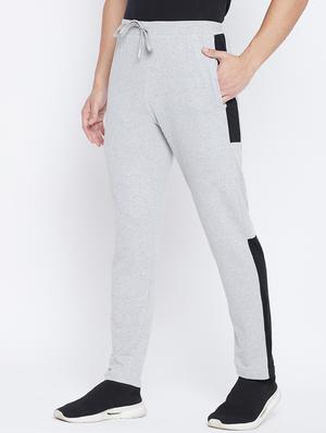 grey color block track pant - 17976330 - Standard Image - 2