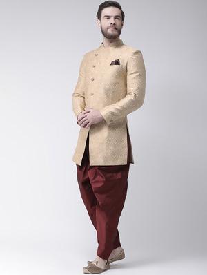 multi colored self-designed sherwani ethnic wear set - 17976373 - Standard Image - 2