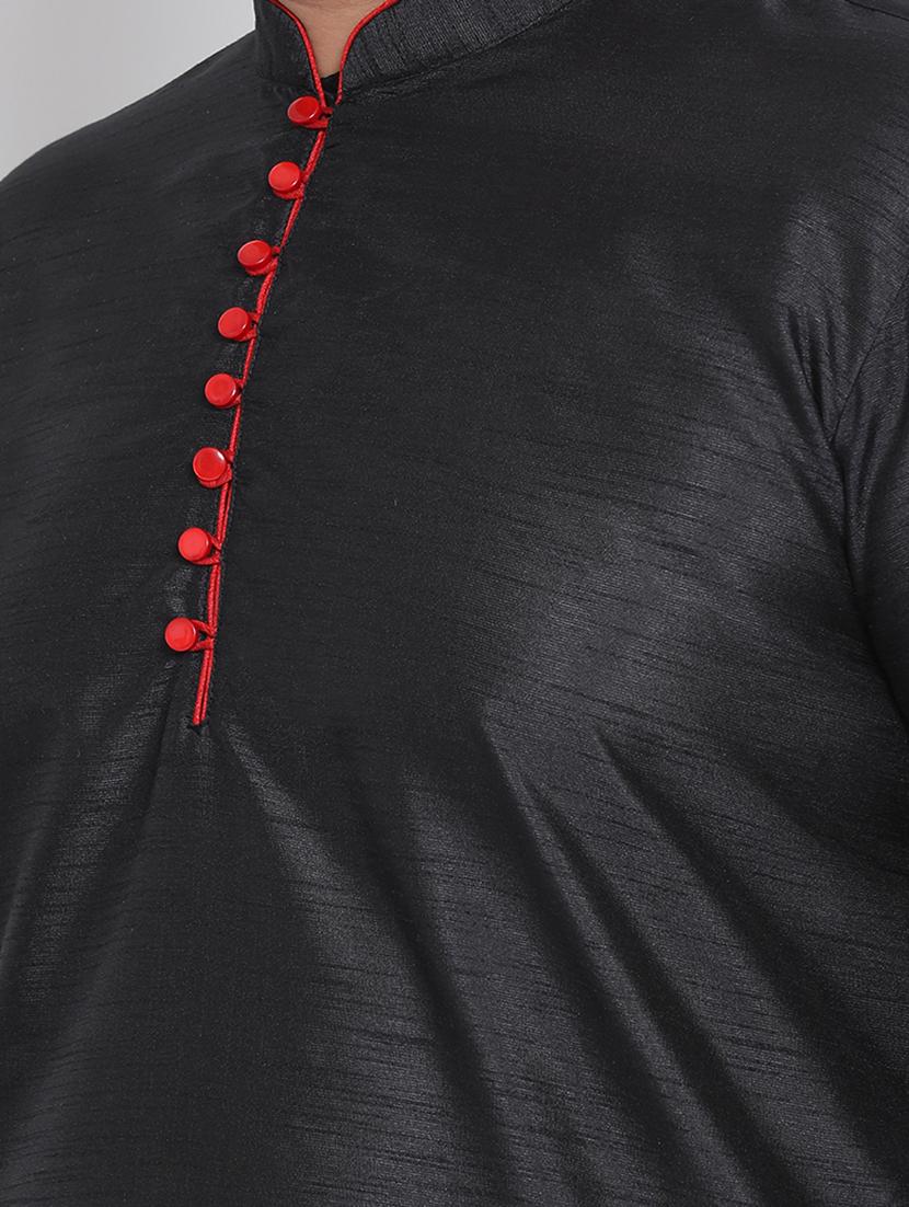 black solid kurta pyjama ethnic wear set - 17976448 - Zoom Image - 4