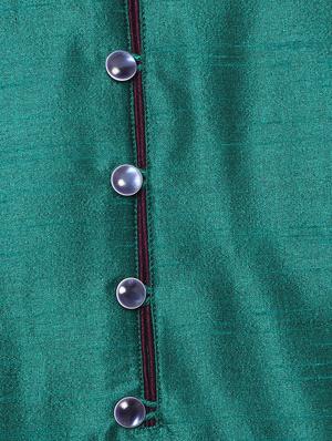 teal solid kurta pyjama ethnic wear set - 17976464 - Standard Image - 5