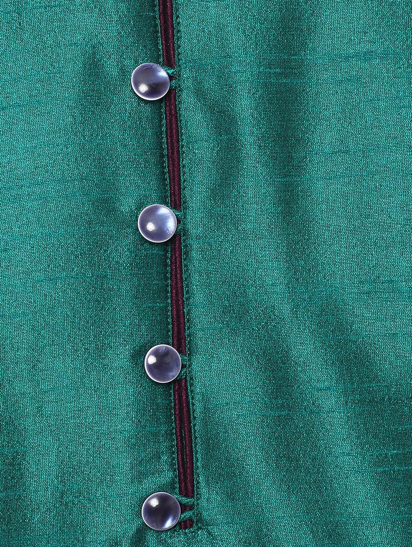 teal solid kurta pyjama ethnic wear set - 17976464 - Zoom Image - 5