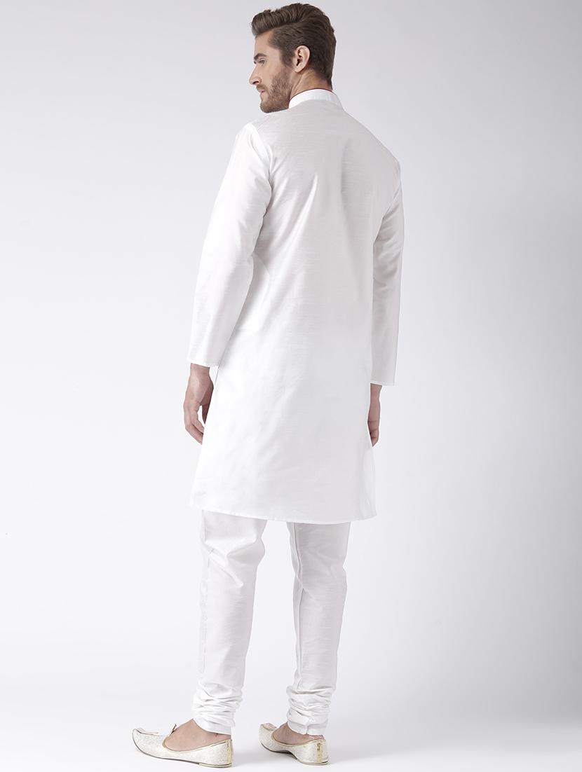 white solid kurta pyjama ethnic wear set - 17976465 - Zoom Image - 3