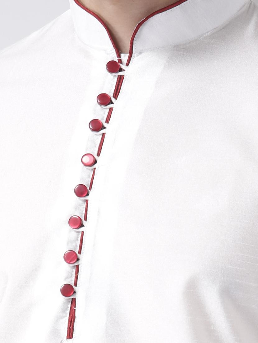 white solid kurta pyjama ethnic wear set - 17976465 - Zoom Image - 4