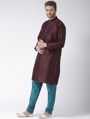 brown solid nehru jacket - 17976478 - Standard Image - 2