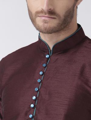 brown solid nehru jacket - 17976478 - Standard Image - 4