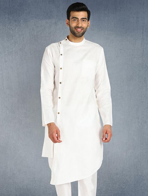 white solid long kurta - 17976509 - Standard Image - 1