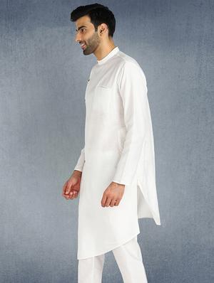 white solid long kurta - 17976509 - Standard Image - 2