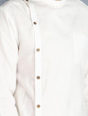 white solid long kurta - 17976509 - Standard Image - 4