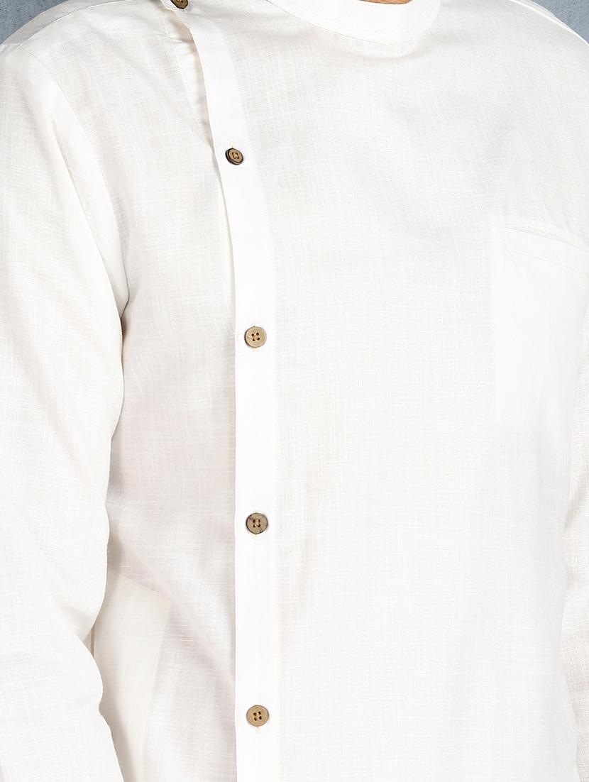 white solid long kurta - 17976509 - Zoom Image - 4