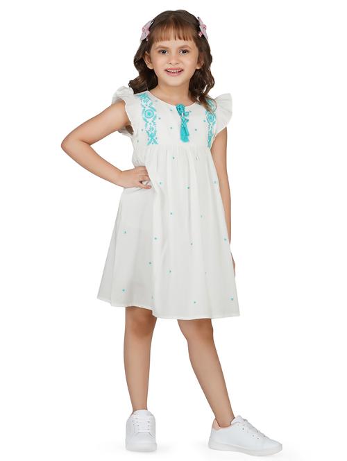 white printed frock - 17976614 - Standard Image - 1