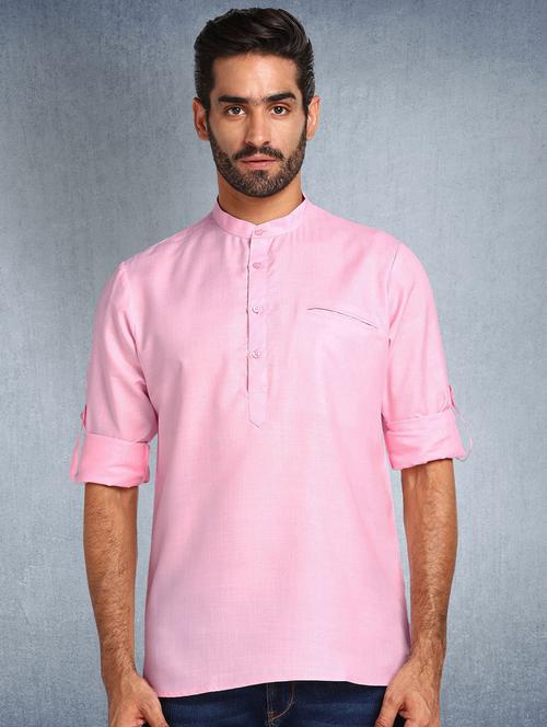 pink solid short kurta - 17976664 - Very Small Image - 1