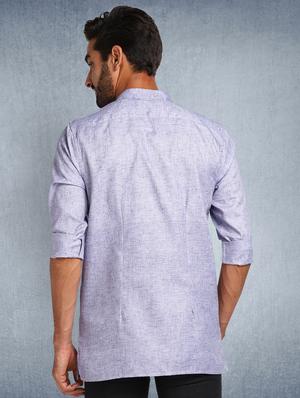 purple solid short kurta - 17976669 - Standard Image - 3
