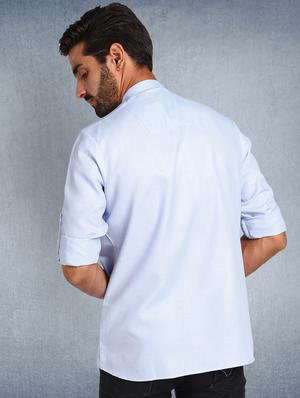 blue solid short kurta - 17976681 - Standard Image - 3