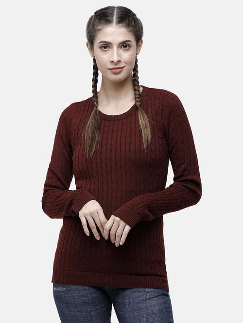 round neck solid pullover - 17976956 - Standard Image - 1