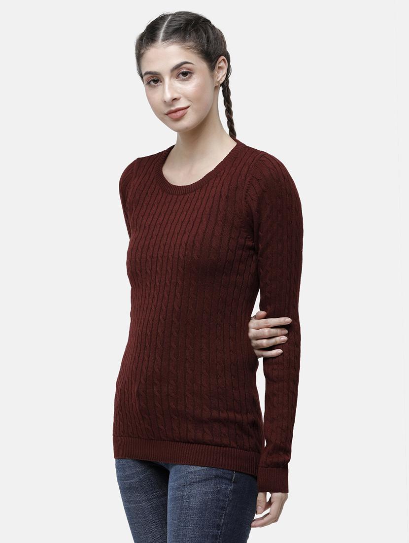 round neck solid pullover - 17976956 - Zoom Image - 2