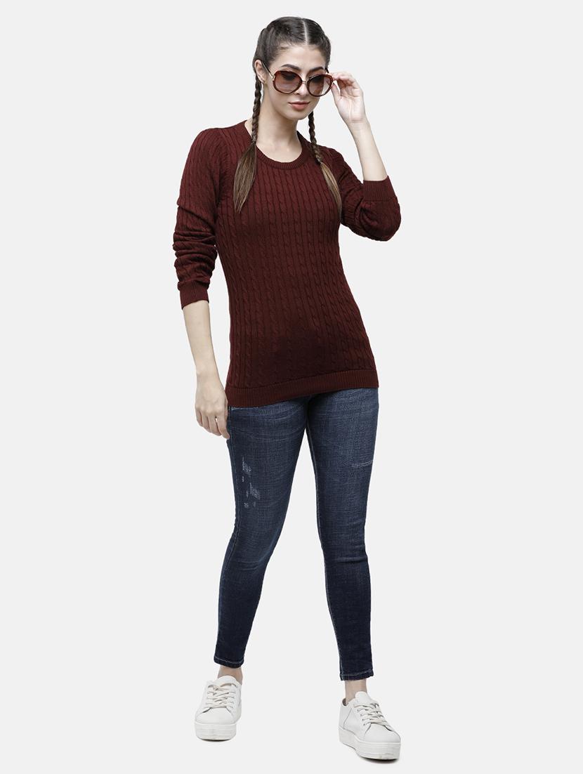 round neck solid pullover - 17976956 - Zoom Image - 5