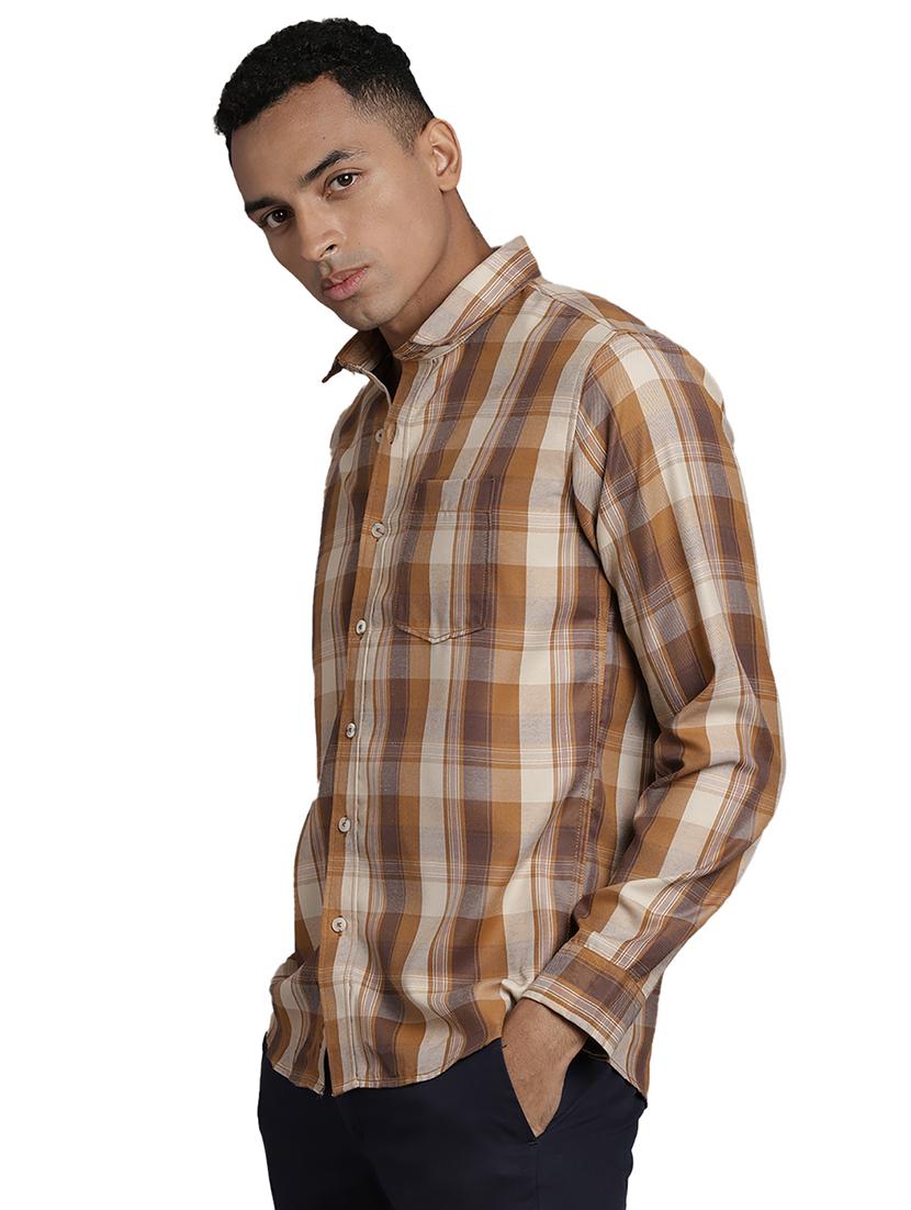 beige checkered casual shirt - 17977426 - Zoom Image - 2