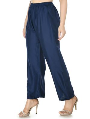 navy blue solid palazzo - 17977611 - Standard Image - 2