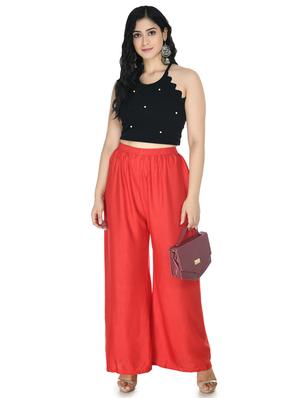 red solid palazzo - 17977612 - Standard Image - 3