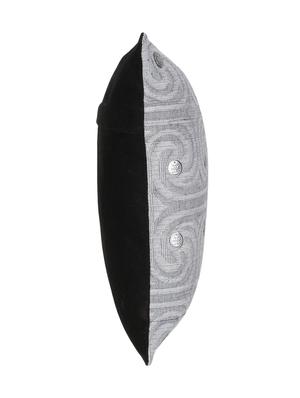 mezposh dazzle grey & silver cotton self design embellished cushion cover (12"x12") - 17977808 - Standard Image - 5