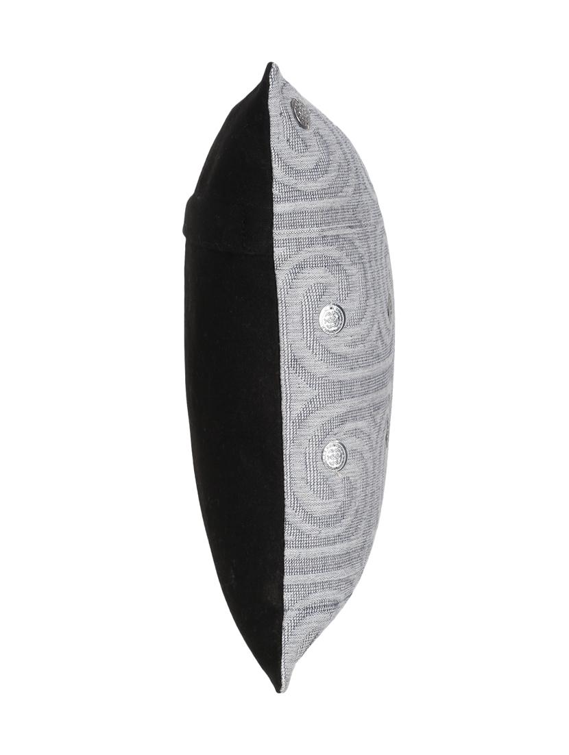 mezposh dazzle grey & silver cotton self design embellished cushion cover (12"x12") - 17977808 - Zoom Image - 5