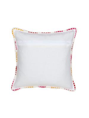 mezposh cohort white & multi cotton checkered textured-hand made croatia cushion cover (16"x16") - 17977818 - Standard Image - 2