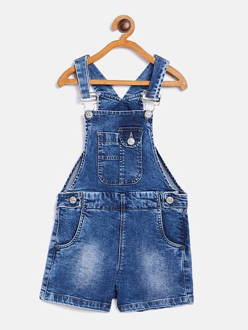 blue washed denim dungarees - 17977874 - Very Small Image - 1