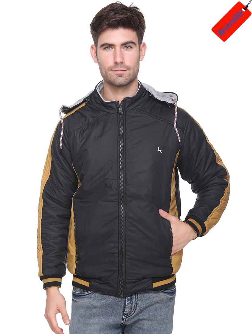 black color block reversible jacket - 17977957 - Zoom Image - 1