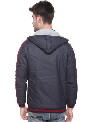 navy blue color block reversible jacket - 17977958 - Standard Image - 3
