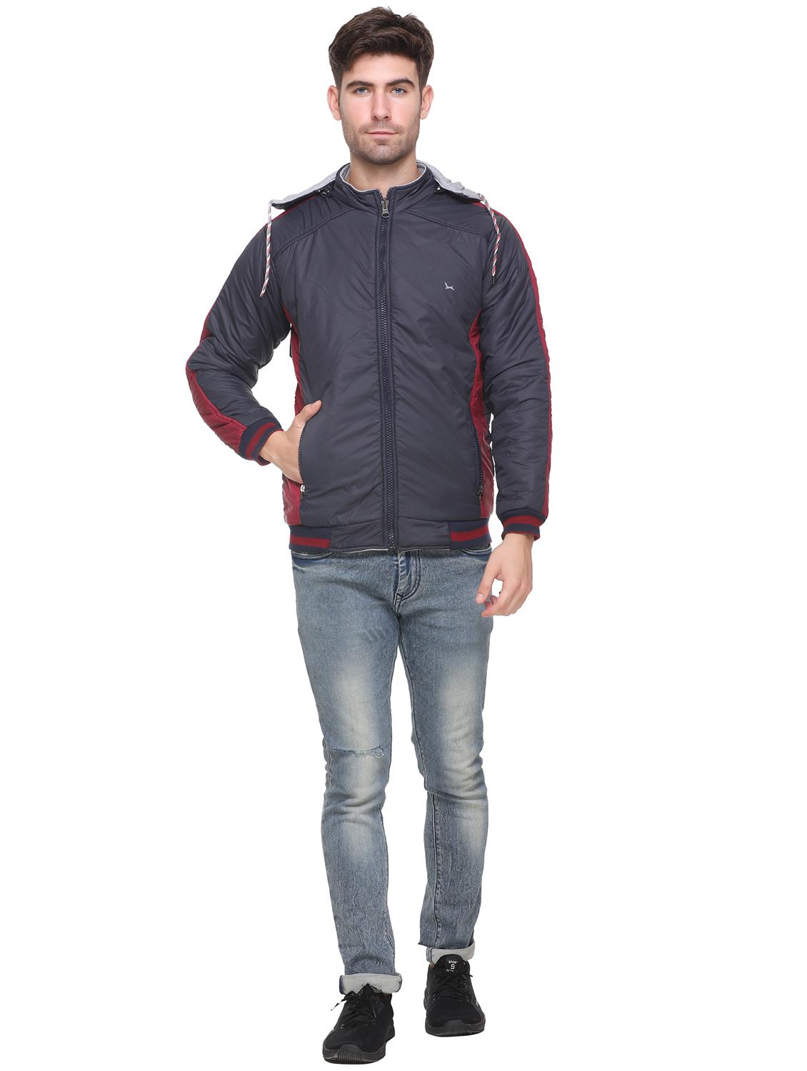 navy blue color block reversible jacket - 17977958 - Zoom Image - 4