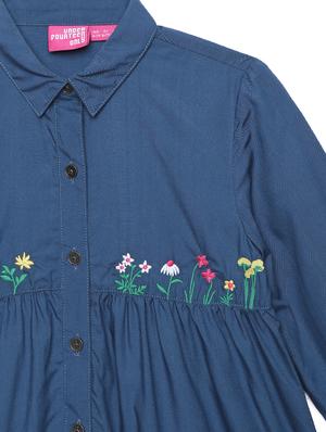 blue embroidered frock - 17978865 - Standard Image - 3