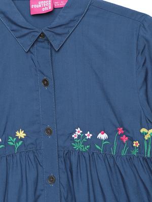 blue embroidered frock - 17978865 - Standard Image - 4
