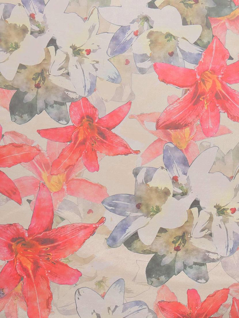 floral printed saree with blouse - 17979158 - Zoom Image - 5