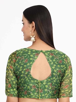 floral printed saree with blouse - 17979159 - Standard Image - 4