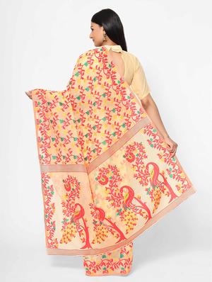 self design jamdani saree with blouse - 17979163 - Standard Image - 2