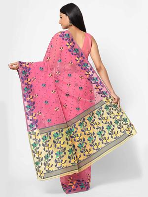 self design jamdani saree with blouse - 17979169 - Standard Image - 3