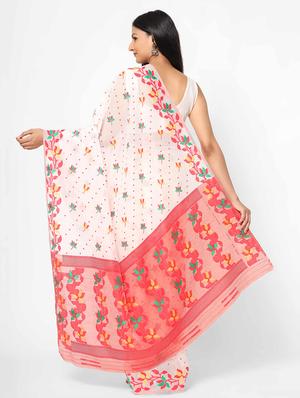 self design jamdani saree with blouse - 17979171 - Standard Image - 2