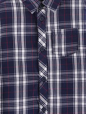 navy blue checkered shirt - 17979255 - Standard Image - 3