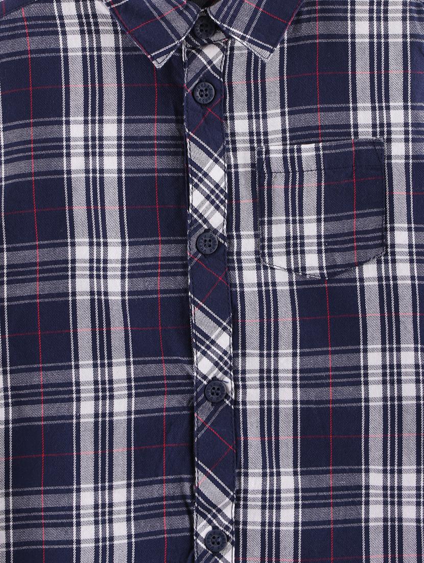 navy blue checkered shirt - 17979255 - Zoom Image - 3