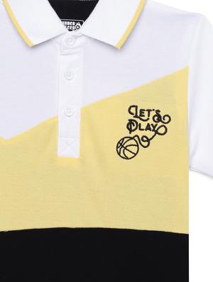 polo neck color block t-shirt - 17979292 - Standard Image - 3