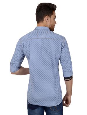 blue printed casual shirt - 17979417 - Standard Image - 3