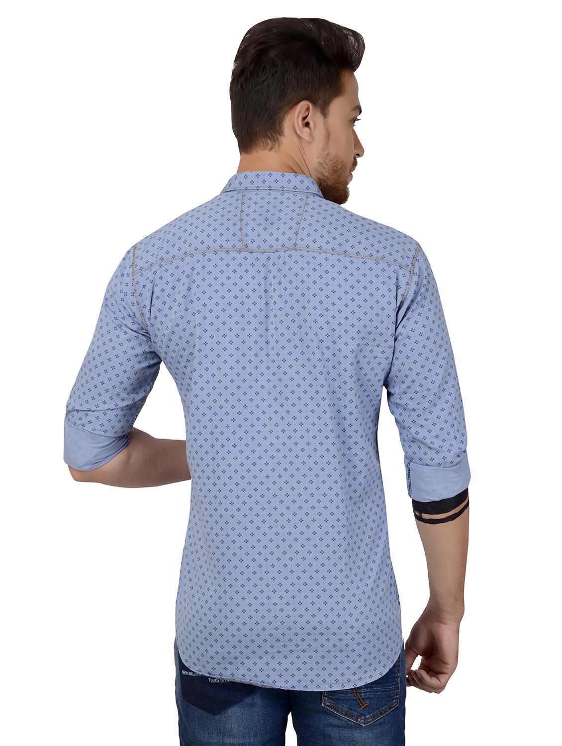 blue printed casual shirt - 17979417 - Zoom Image - 3
