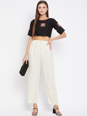mid rise solid palazzo - 17980648 - Standard Image - 4