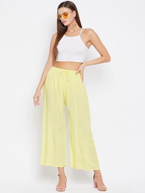 yellow solid palazzo - 17980655 - Standard Image - 4