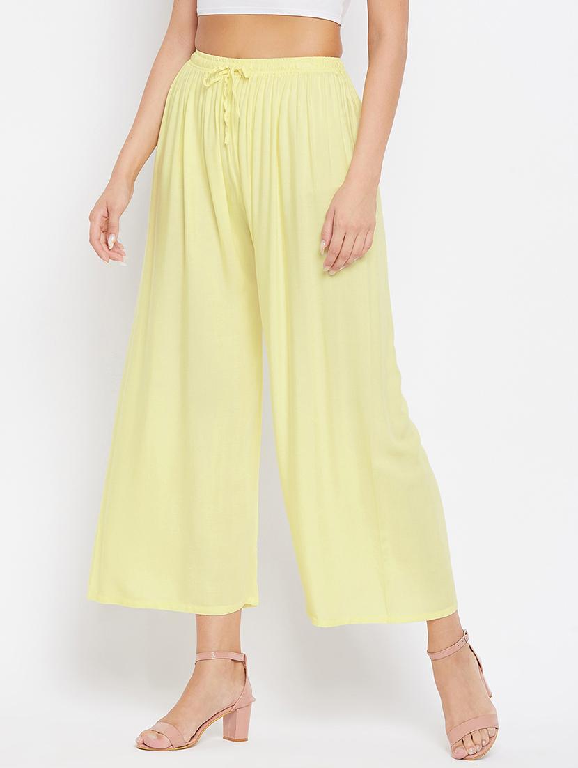 yellow solid palazzo - 17980655 - Zoom Image - 2