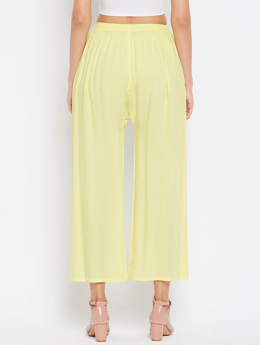 yellow solid palazzo - 17980655 - Zoom Image - 3